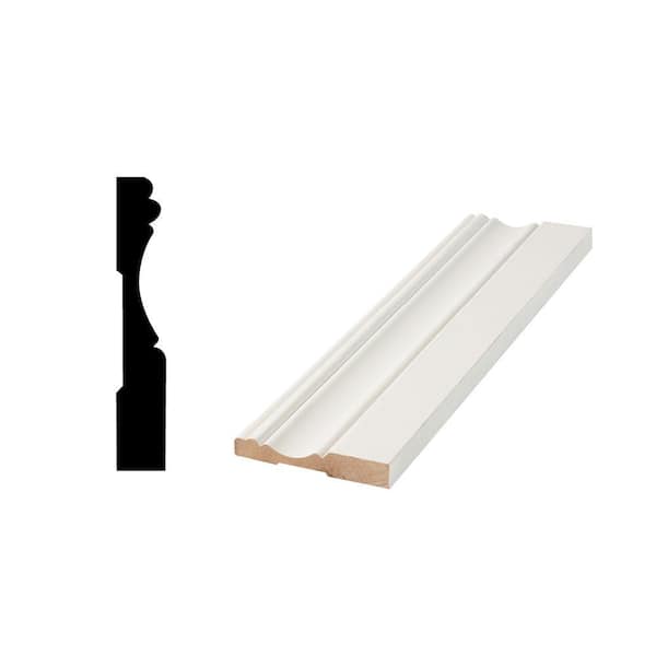 Woodgrain Millwork WG 1832 - 9/16 in. x 3-1/4 in. Primed Finger-Jointed Base Molding