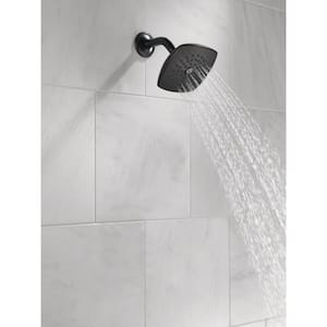 1-Spray Patterns 1.75 GPM 5.25 in. Wall Mount Fixed Shower Head in Matte Black