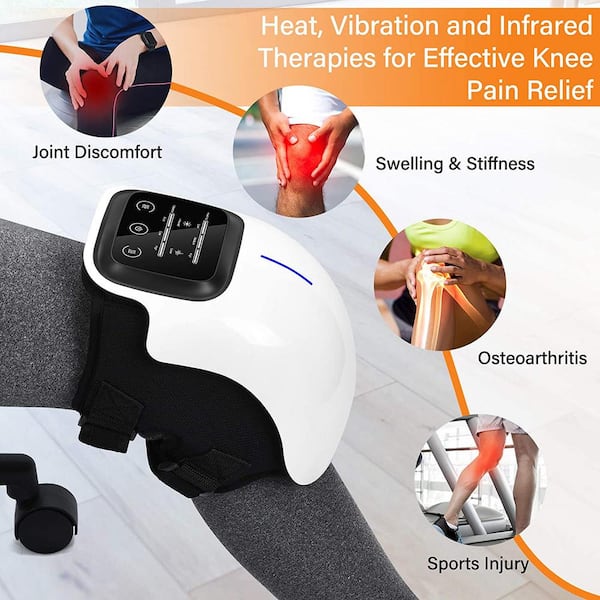 Aoibox Rechargeable Cordless Knee Massager with LED Screen, Infrared Heat, Vibration  Massage for Knee Joint Pain Relief SNSA10HL019 - The Home Depot