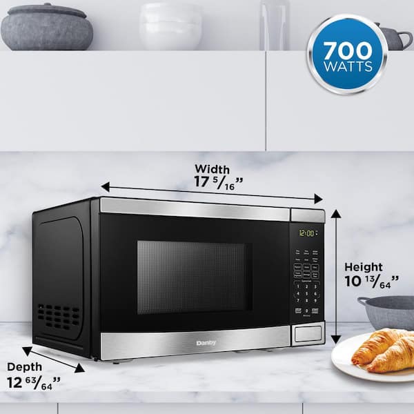 Danby 0.7 cu. ft. Countertop Microwave in Stainless Steel - DBMW0721BBS