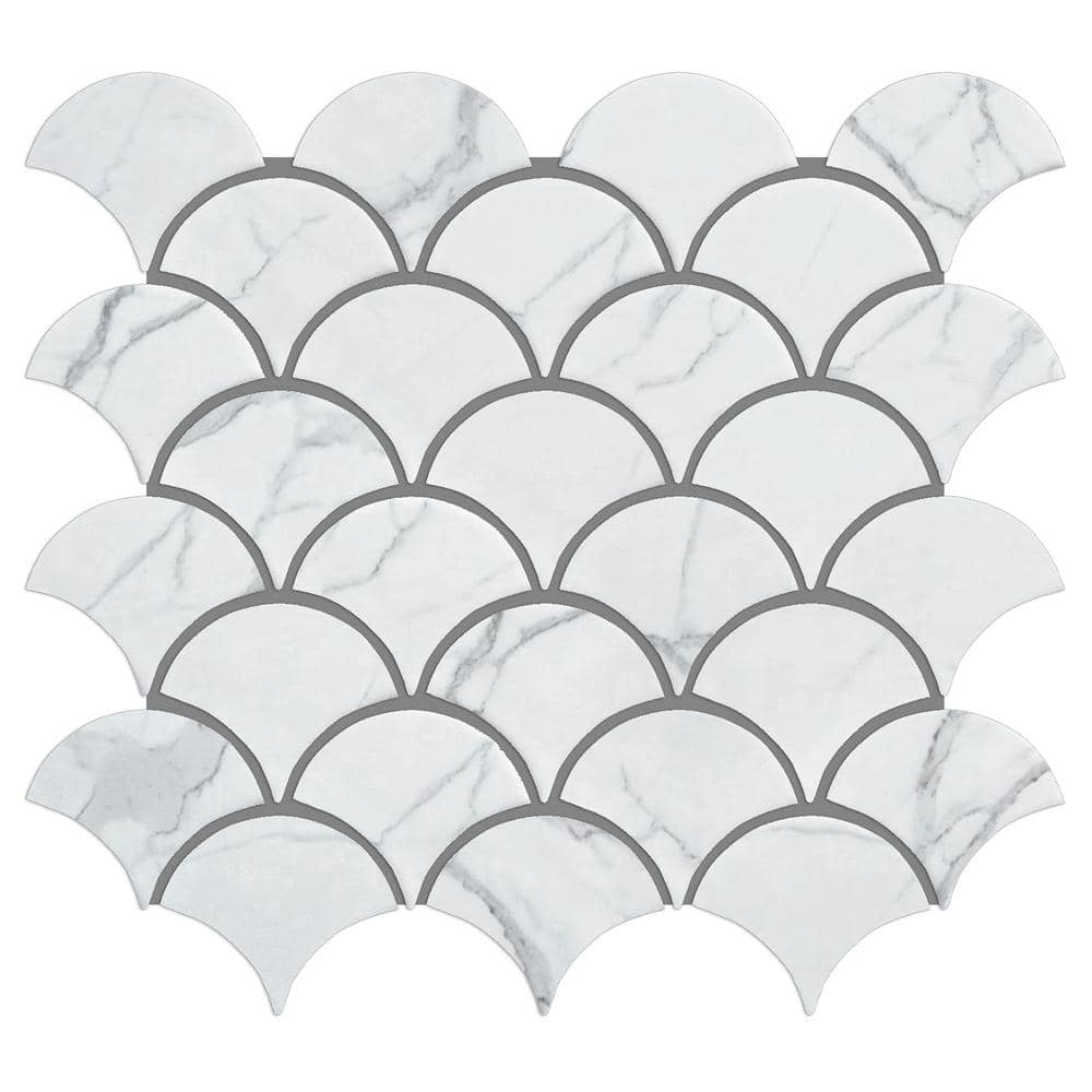Porcetile White Cararra 11.46 in. x 12.01 in. Matte Porcelain Mosaic Tile Sample price history on PriceWatchPro