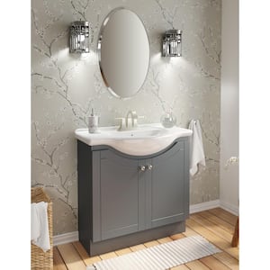 Highmont 34 in. W x 17-1/8 in. D Vanity in Twilight Gray with Porcelain Vanity Top in Solid White with White Basin