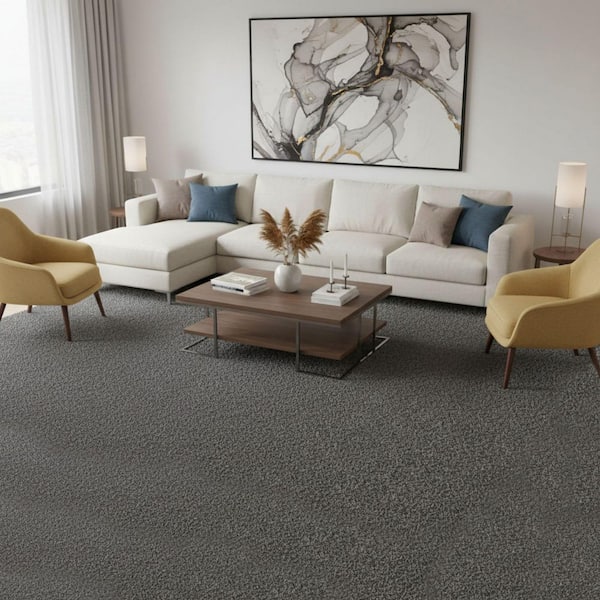 Cozy Plush Non-Slip Rubberback Soft Gray 7 ft. x 8 ft. Indoor Bedroom, Living Room Area Rug