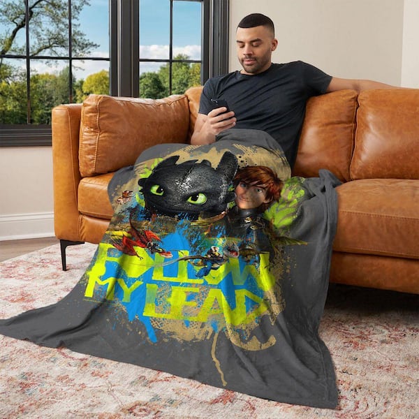 How to Train Your Dragon Follow My Lead Multicolor Silk Touch Throw Blanket 40 x 50 in.