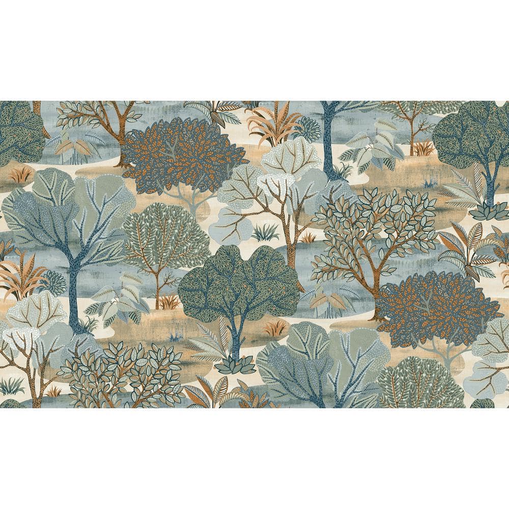 Blue Jungle Forest Tropical Non-Pasted Textured Wallpaper