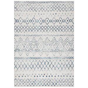 Madison Ivory/Navy 2 ft. x 4 ft. Geometric Floral Area Rug