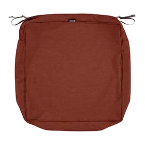 Montlake Water-Resistant 23 in. x 23 in. x 5 in. Patio Seat Cushion Slip Cover, Heather Henna Red