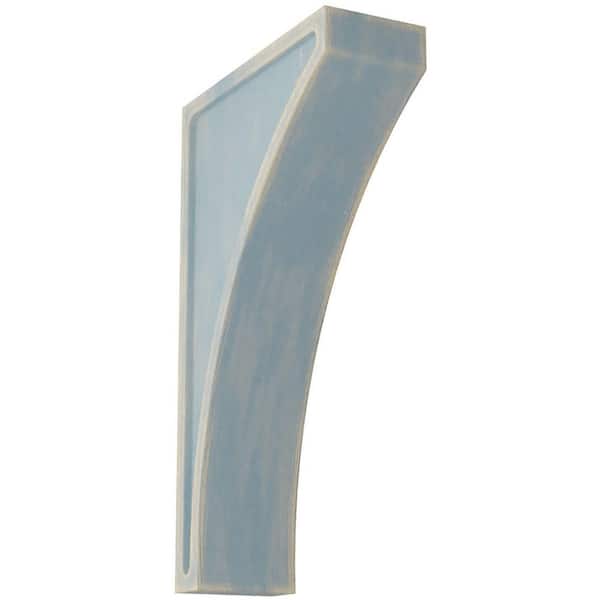 Ekena Millwork 3 in. x 14 in. x 8-1/2 in. Driftwood Blue Jumbo Lawson Wood Vintage Decor Corbel