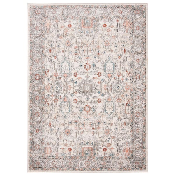 SAFAVIEH Oregon Gray/Ivory 4 ft. x 6 ft. Distressed Border Area Rug