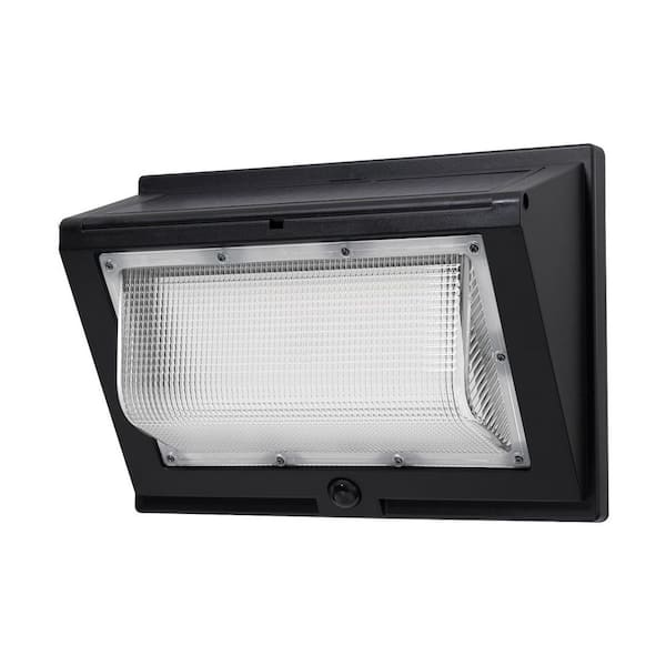 120-Watt Equivalent Integrated LED Black Dusk to Dawn Solar Wall Pack Light with Motion Sensor 3000K/4000K/5000K