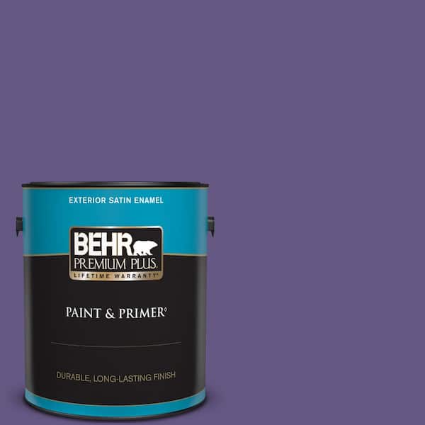 BEHR PREMIUM PLUS 1 gal. #640B-7 Berry Jam Satin Enamel Exterior Paint & Primer