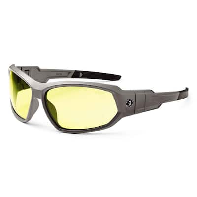 Ergodyne Skullerz Loki Matte Gray Safety Glasses / Goggles, Tinted Lens - ANSI Certified