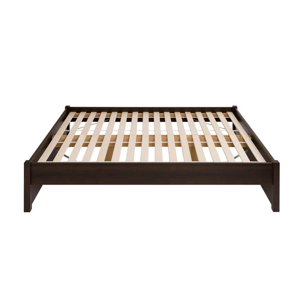 Espresso Queen Wood Frame Platform Bed with Storage Drawers