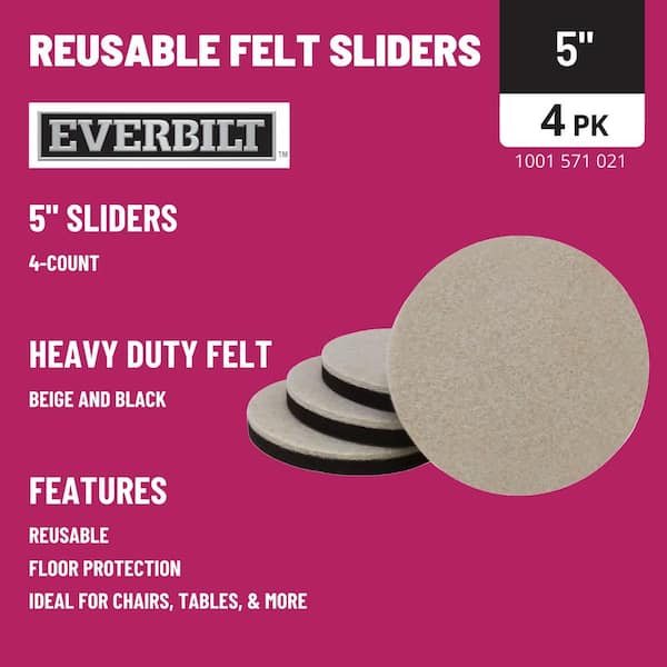 Everbilt 1-11/16 in. Beige Round Self-Adhesive Plastic Heavy Duty Furniture  Slider Glides for Carpeted Floors (4-Pack) 4602344EB - The Home Depot