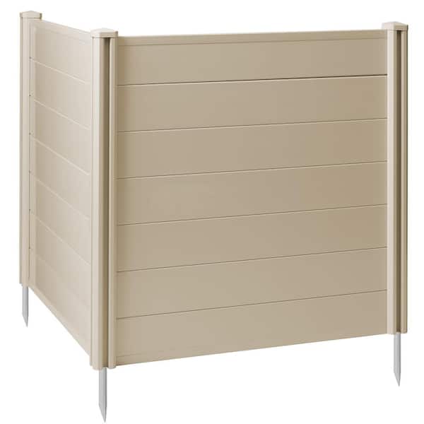 42 in. x 42 in. Privacy Screen Outdoor Vinyl Fence Panel for AC / Trash-Tan