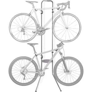 Michelangelo Silver 2-Bike Leaning Garage Bike Storage Rack