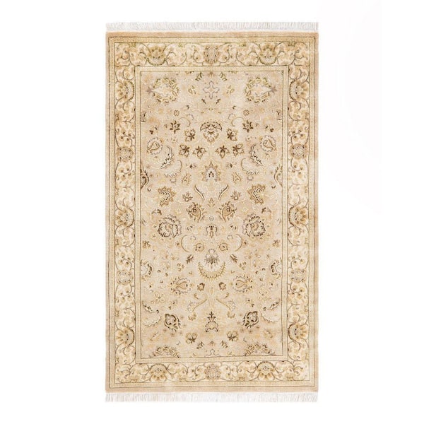 Mogul Traditional Ivory 3 ft. 1 in. x 5 ft. 1 in. Oriental Area Rug