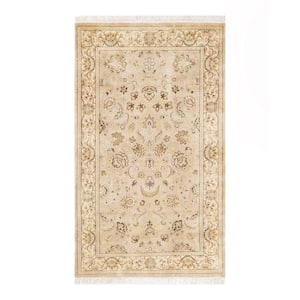 Mogul One-of-a-Kind Traditional Ivory 3 ft. 1 in. x 5 ft. 1 in. Oriental Area Rug