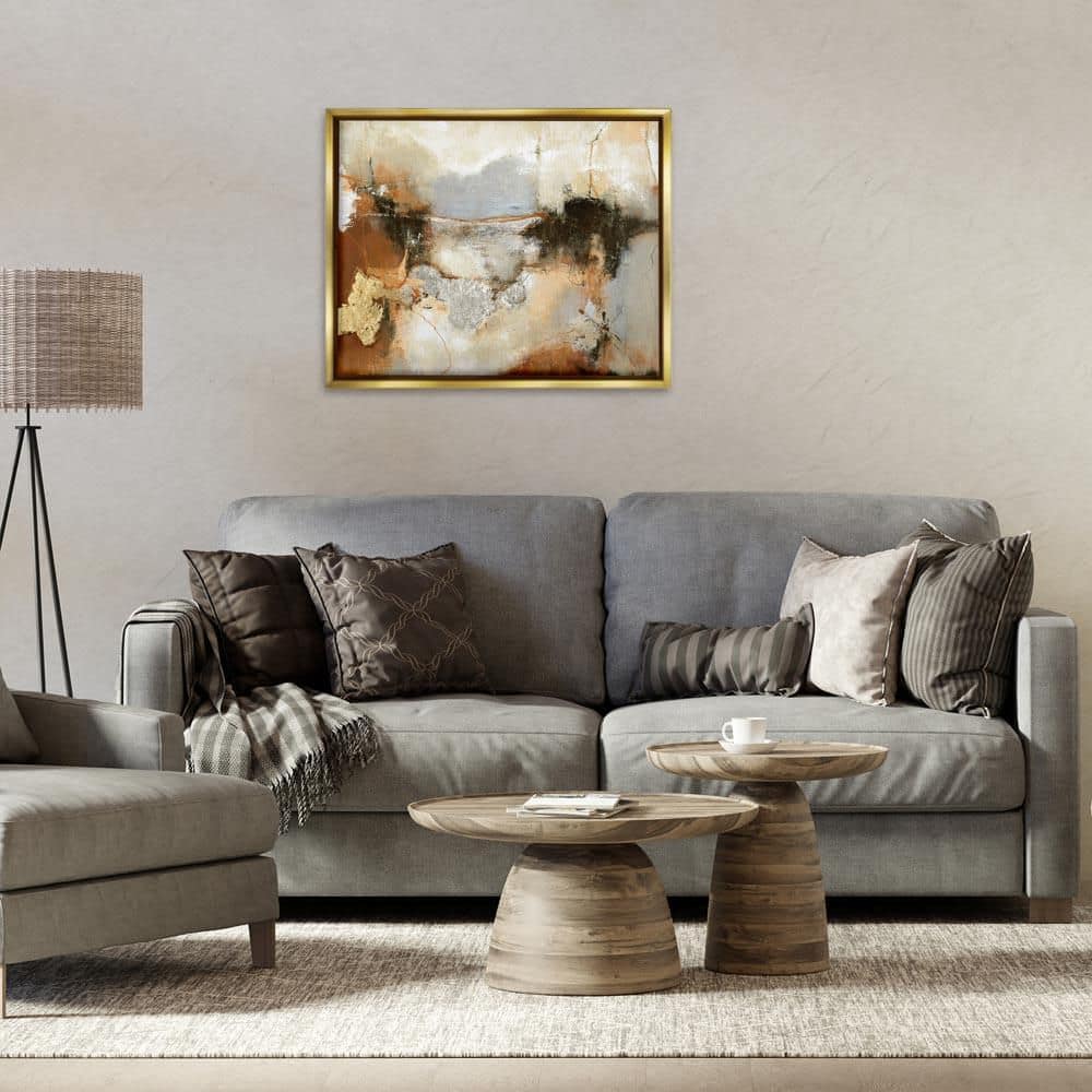 Unique Earthy Abstraction by Design Fabrikken Gold Floater Frame Abstract Graphic Art Print 25 in. x 31 in. price history on PriceWatchPro