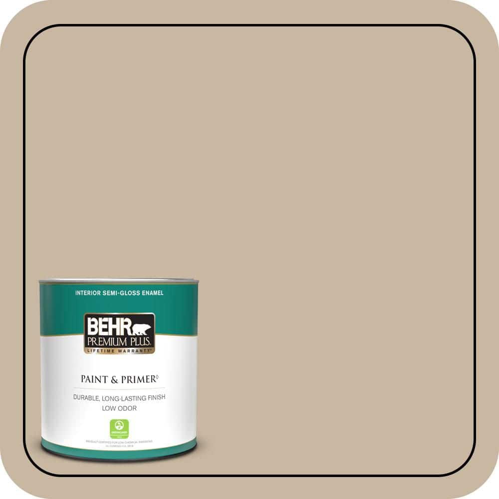 1 qt. #QE-28 Ranch Tan Semi-Gloss Enamel Low Odor Interior Paint & Primer price history on PriceWatchPro