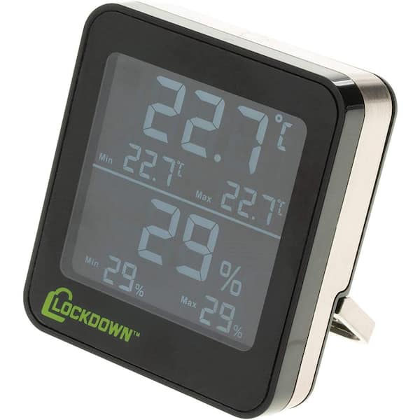SnapSafe Digital Hygrometer, 75909 - Indoor Temperature and Humidity  Monitor with Touchscreen LCD Display - Ideal Room Thermometer Hygrometer  for Gun