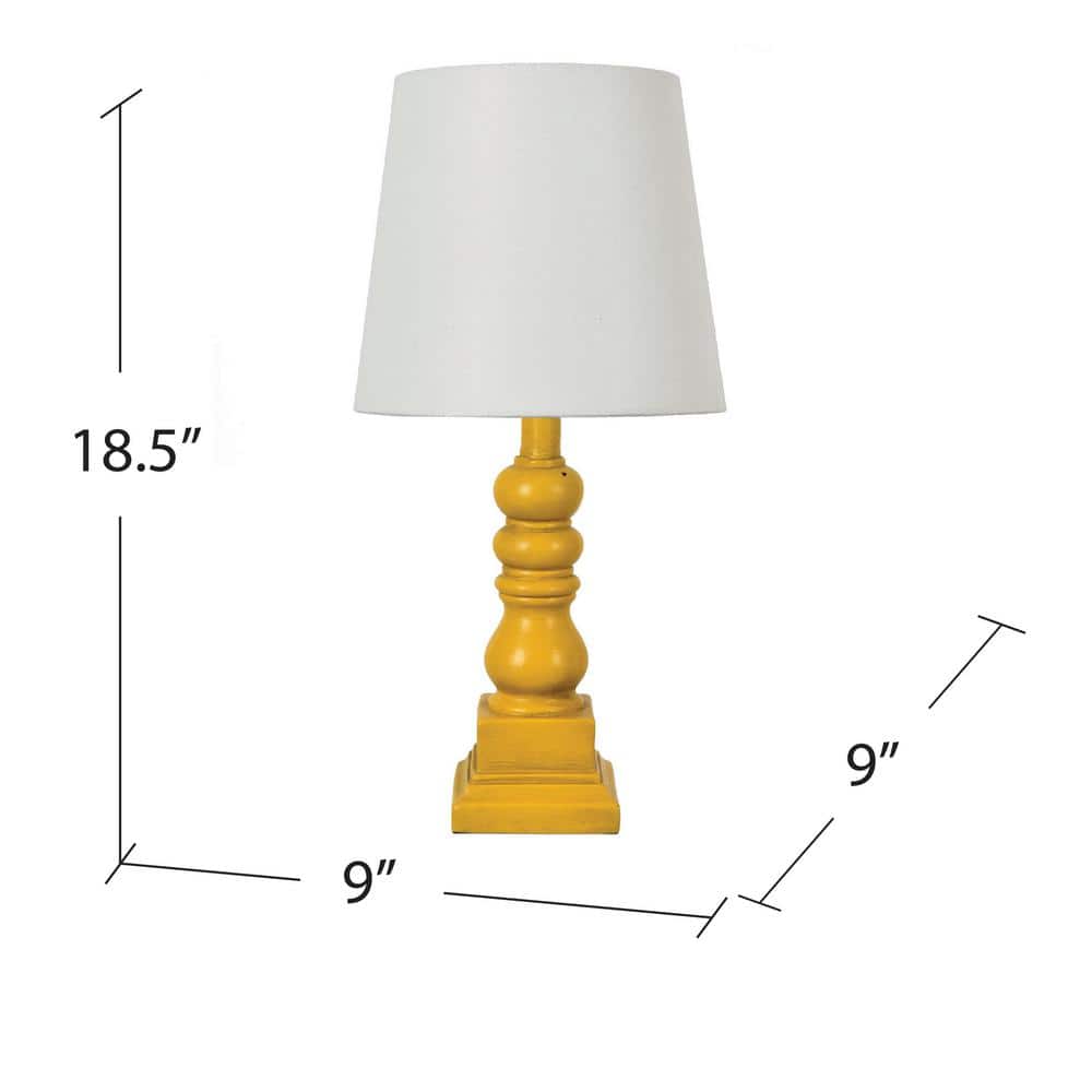 Conrad 18.5" Yellow Resin Table Lamp with White Shade