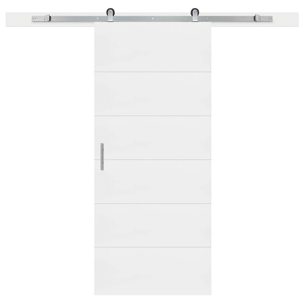 Masonite 36 in. x 84 in. 6 Panel Melrose Primed Interior Sliding