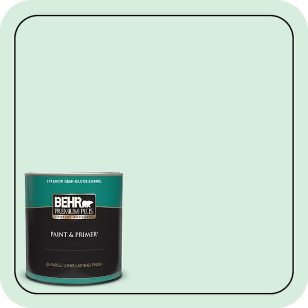 BEHR PREMIUM PLUS 1 qt. #470C-2 Winter Fresh Semi-Gloss Enamel Exterior Paint & Primer