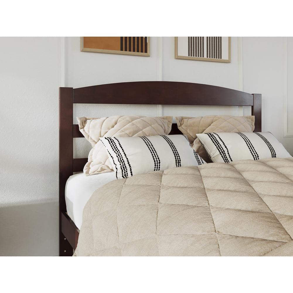 Mission Queen Platform Bed with Storage Drawers in Walnut