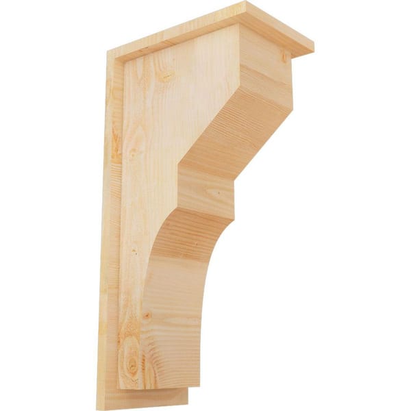 Ekena Millwork 8 in. x 12 in. x 24 in. Monterey Rough Sawn Douglas Fir Corbel with Backplate