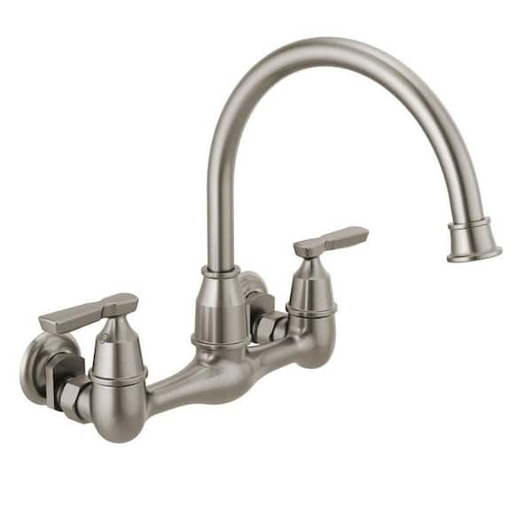 Delta Corin 2-Handle Wall-Mount Kitchen Faucet in Stainless