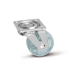 2 in. (50 mm) Clear Non-Braking Swivel Plate Caster with 66 lb. Load Rating