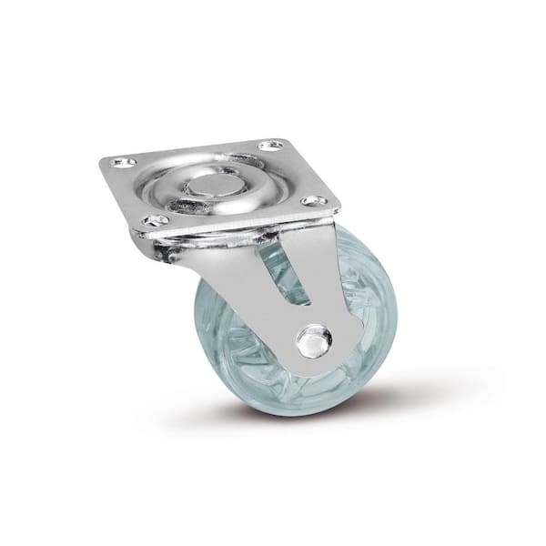 Richelieu Hardware 2 in. (50 mm) Clear Non-Braking Swivel Plate Caster with 66 lb. Load Rating