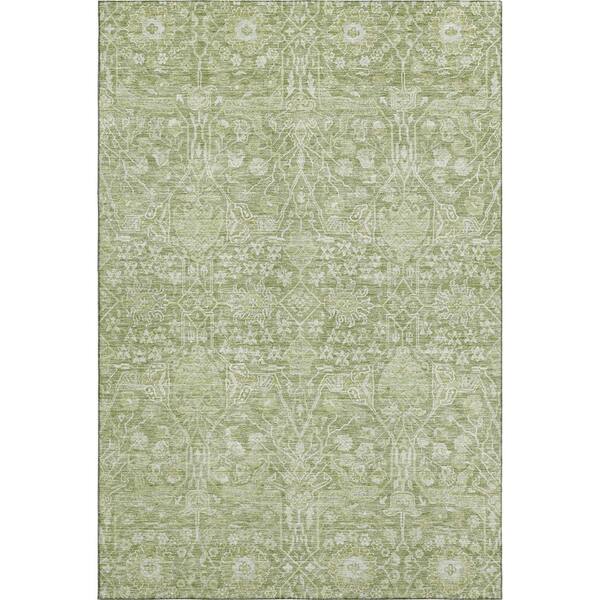 Mayfield Premium Machine Washable Abstract AMF1133 Aloe 10 ft. x 14 ft. Area Rug