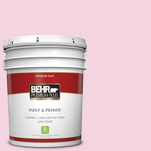 BEHR PREMIUM PLUS 5 gal. #100A-3 Scented Valentine Flat Low Odor Interior Paint & Primer