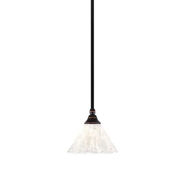 Unbranded Sparta 100-Watt 1 Light Black Copper Shaded Pendant, Mini Pendant Light with Italian Ice Shade No Bulb Included