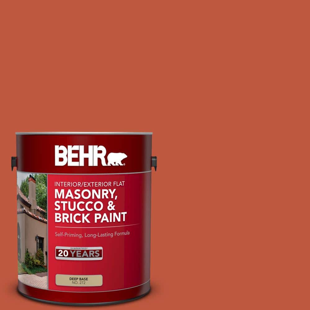 1 gal. #M180-7 Deep Fire Flat Interior/Exterior Masonry, Stucco and Brick P