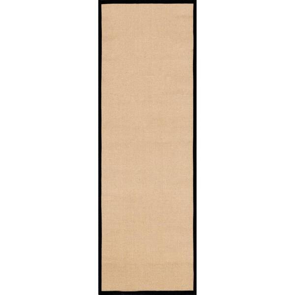 nuLOOM Machine Woven Laurel Jute Black 2 ft. 6 in. x 16 ft. Runner Rug