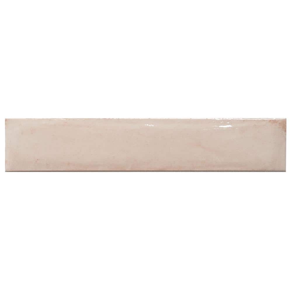 Rose Polished Porcelain Subway Wall Tile 3x16
