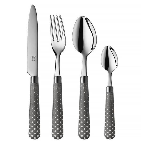 Quid Novi Snowdream 16-Piece Grey 18/0 Stainless Steel Flatware Set (Service for 4)
