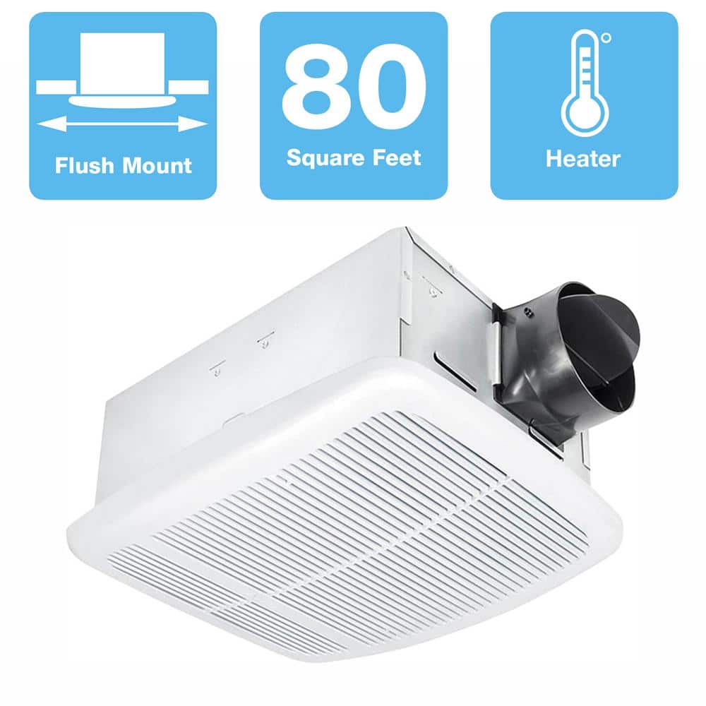 Delta Radiance 80 CFM White Exhaust Bath Fan with Heater