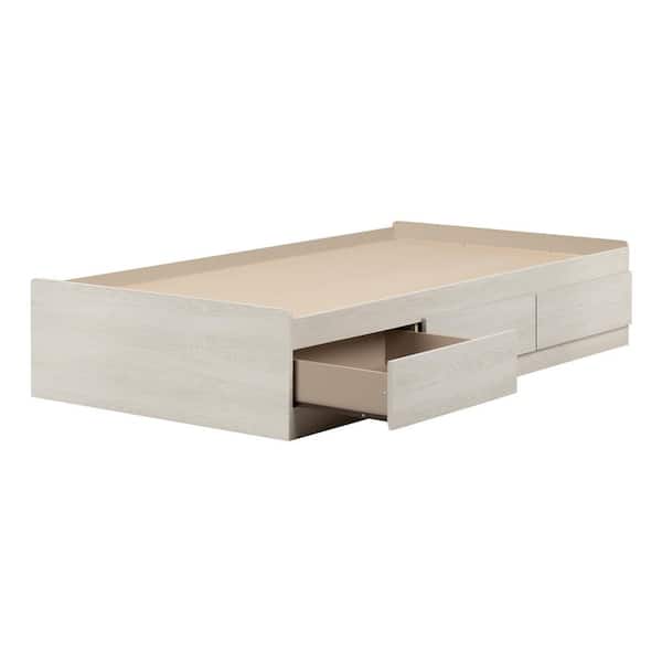 South Shore Fynn Winter Oak Mates Bed with 3-Drawers