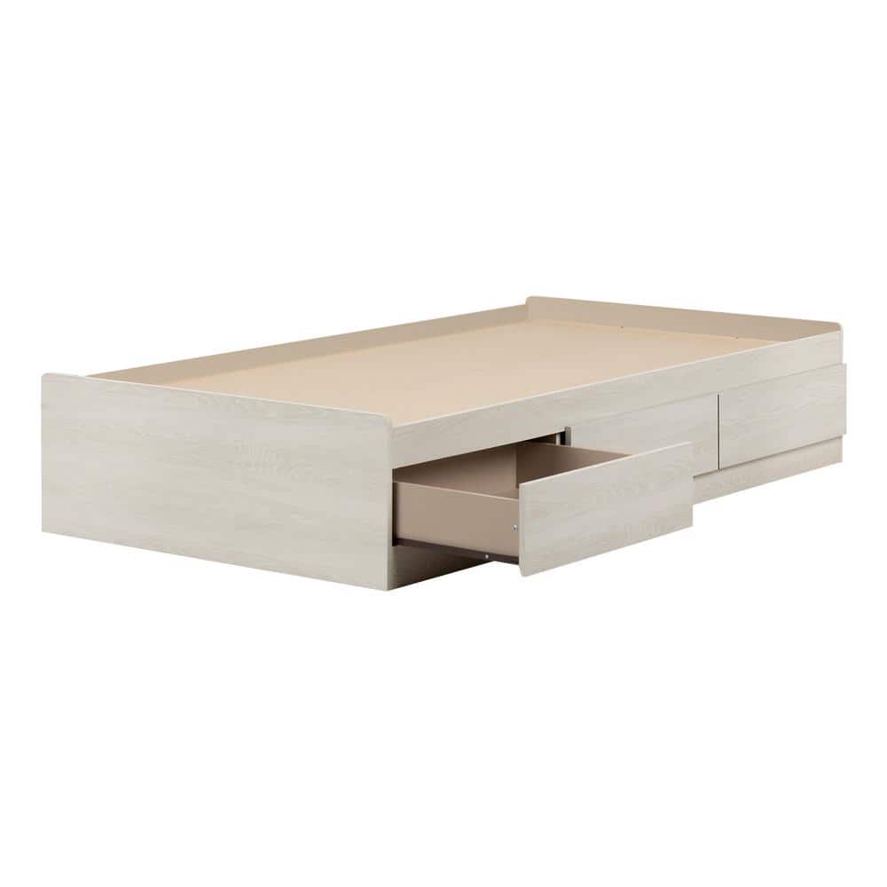 Fynn Winter Oak Twin Captain's Bed with 3 Storage Drawers