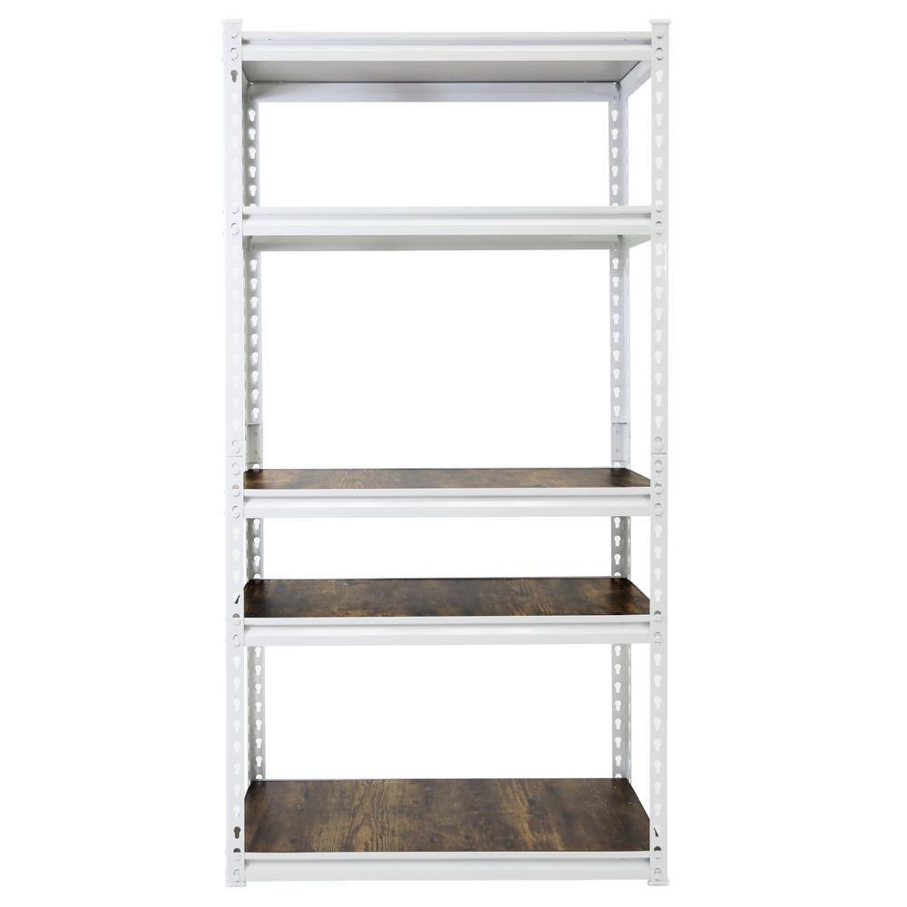 King's Rack 5-Tier White Metal and Wood Storage Shelving