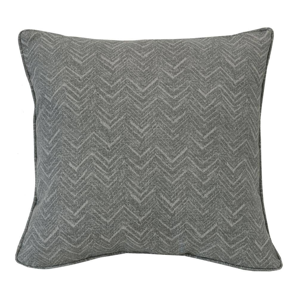 Sundrenched Garden 18 in. L x 18 in. W Grey Chevron Outdoor Throw ...