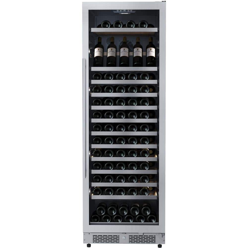 Stainless Steel 24" Built-In/Freestanding Wine Cooler with Interior Lighting