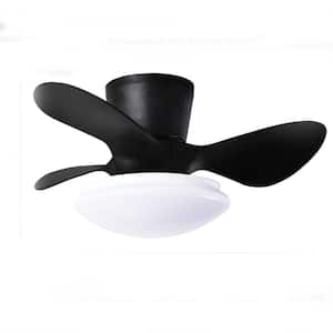 24 in. LED Indoor Matt Black Smart Smart Ceiling Fan with App and Remote Control and 3 Colors Dimmable