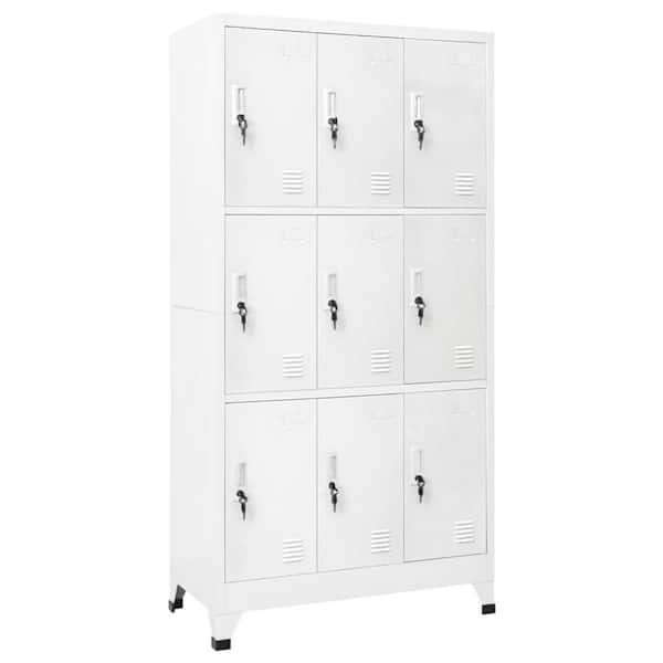 Rim 9 Compartments Steel Metal Locker Storage Cabinet in Slate Gray