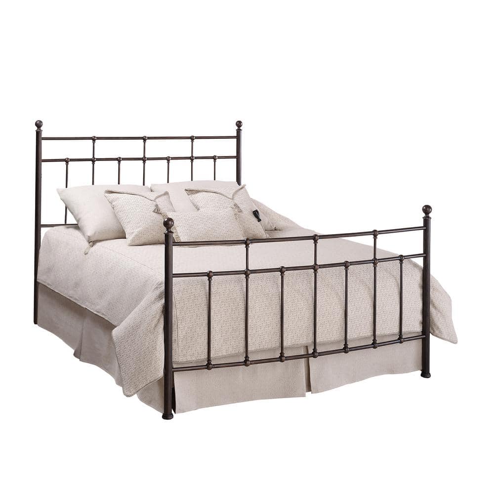 Antique Bronze Full Metal Bed with Spindle Design