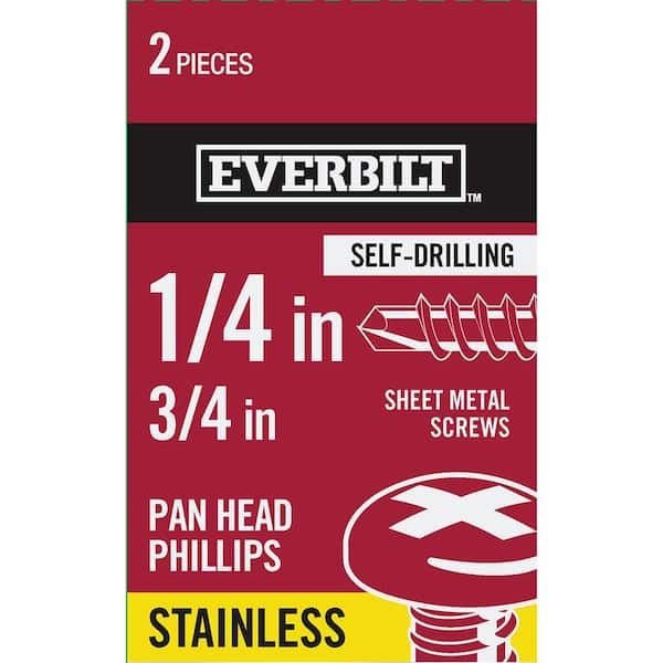 Everbilt #14 3/4 in. Phillips Pan-Head-Self-Drilling Sheet Metal Screwss (2-Pack)